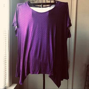 Lane Bryant 18/20 purple polka dot tee plus